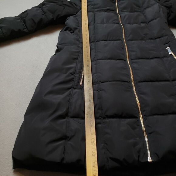 Women’s Tommy Hilfiger long puffy winter jacket faux fur hood - Picture 12 of 13